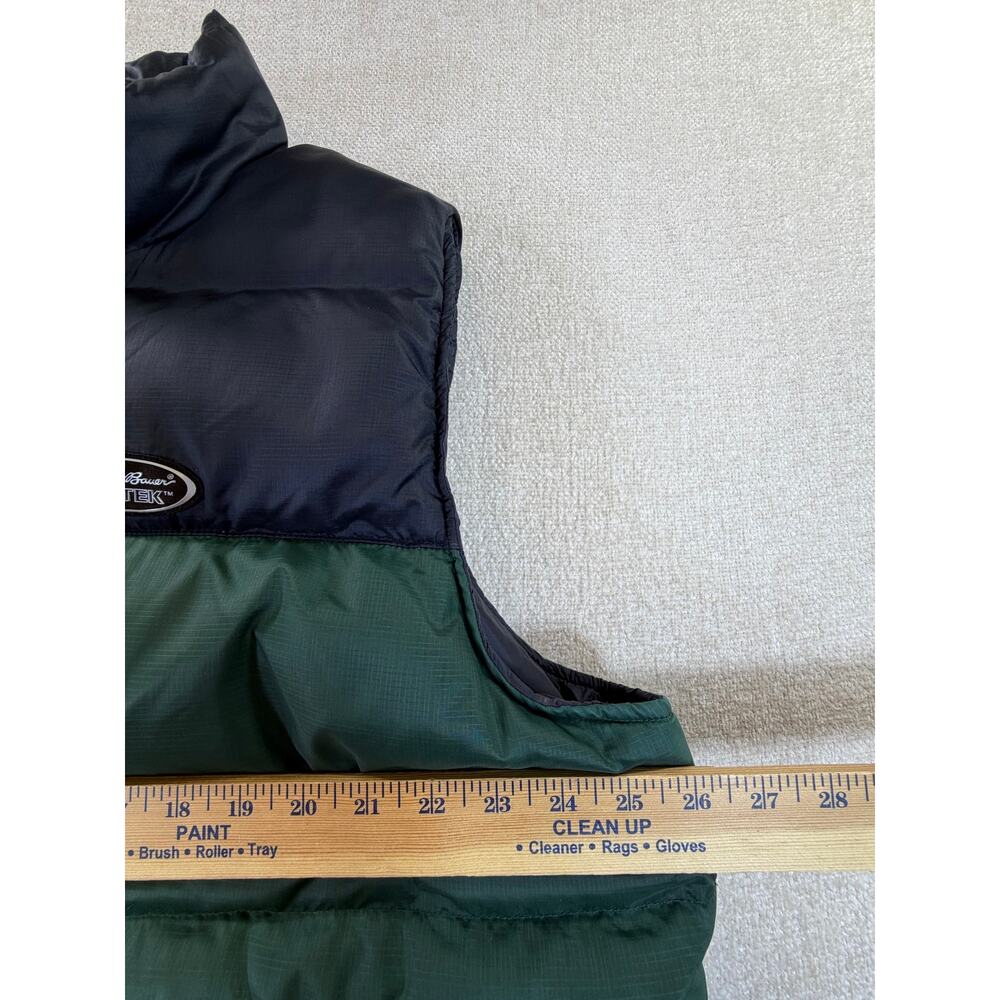 EBTEK Eddie Bauer Men's Green Black XL Goose Down Puffer Zip Front Vest Outdoor - Picture 6 of 11